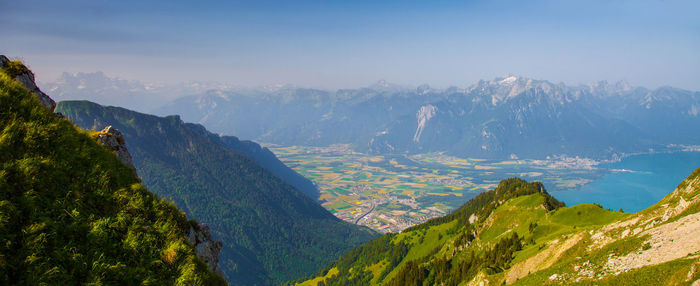 Scenic view of mountains against sky