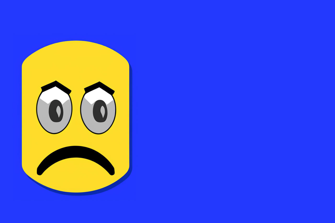 smiley, blue, cartoon, emoticon, yellow, font, copy space, communication, colored background, sign, symbol, no people