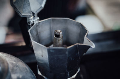 High angle view of coffee beans in container