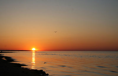 View of sea against sky during sunset