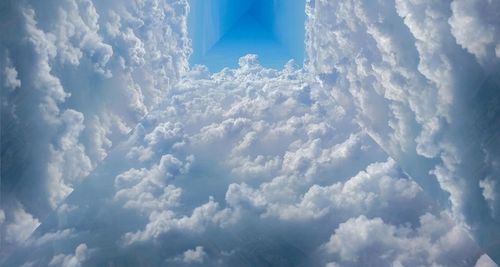 White clouds in blue sky
