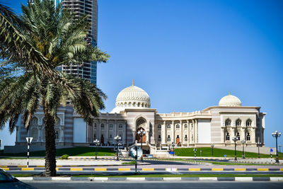 View of historical building against blue sky