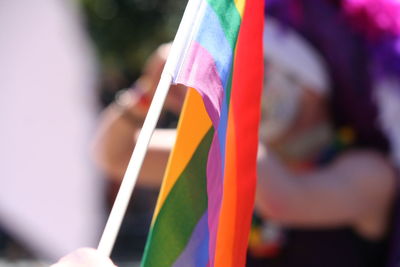 Close-up of multi colored flag