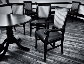 Empty chairs in a room