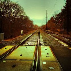 Railroad tracks on railroad track