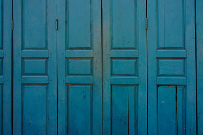 Full frame shot of closed blue door