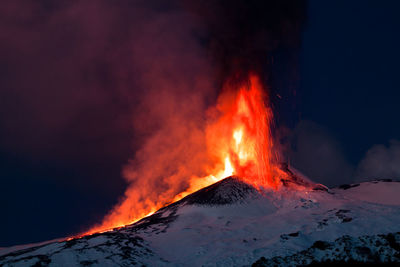 Bonfire against sky at night