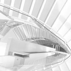 High angle view of spiral staircase in building