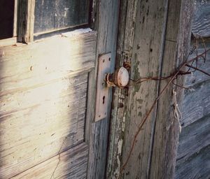 Close-up of wooden door