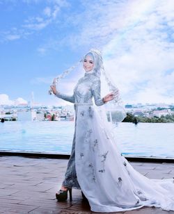 It's a photo concept of a dress gown