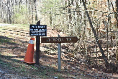 Information sign on field