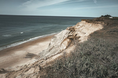 Scenic view of beach against sky