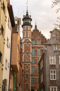 Ancient architecture of old town in gdansk poland. beautiful and colorful old houses historical part