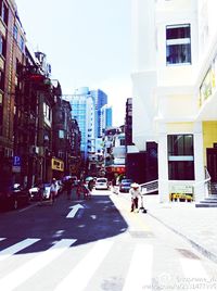 People walking on city street