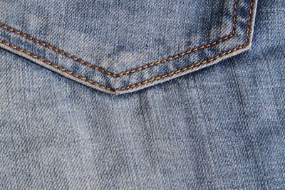 Close-up of jeans pocket