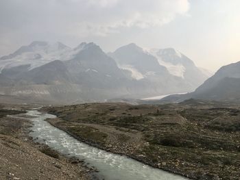 Scenic view of mountains against sky