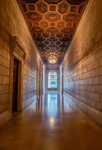 Interior of illuminated building