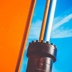 Low angle view of metal structure against sky