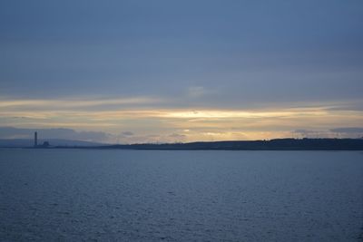 Scenic view of sea at sunset