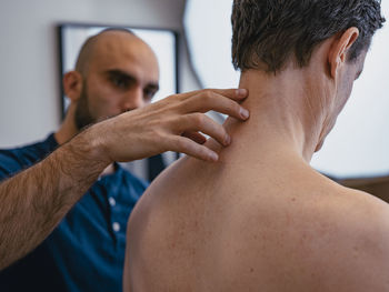 Patient in physiotherapist office