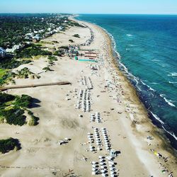 High angle view of beach against sky