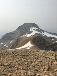 Scenic view of mountains against clear sky