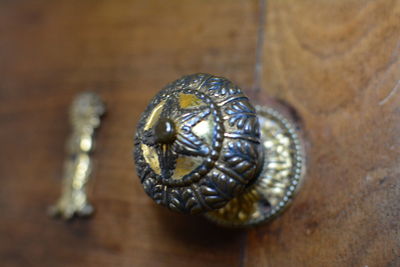 Close-up of snake on table