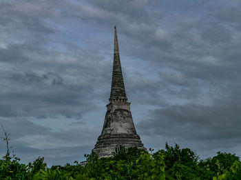 Low angle view of historical building against cloudy sky