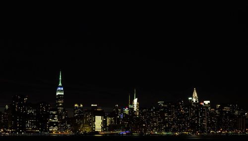 Illuminated city at night