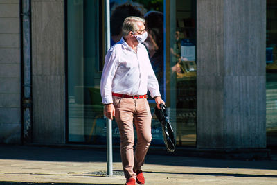 Full length of man walking outdoors