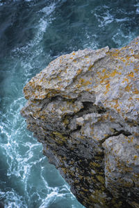 Close-up of rock in sea