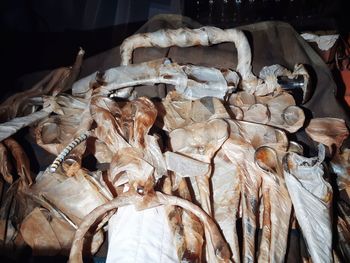 High angle view of fish for sale in market