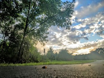 Scenic view of landscape against sky during sunset