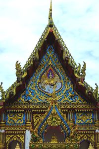 Low angle view of temple against sky