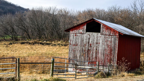 Weathered wood barn wall in farm country