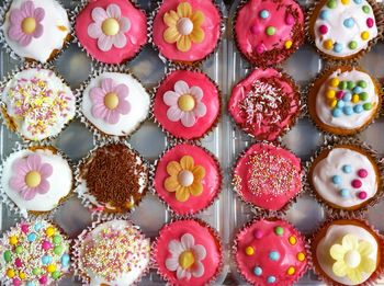 Full frame shot of cupcakes