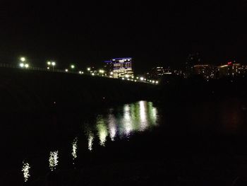 Illuminated city at night