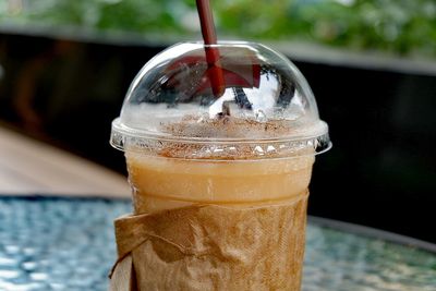 Close-up of drink on table