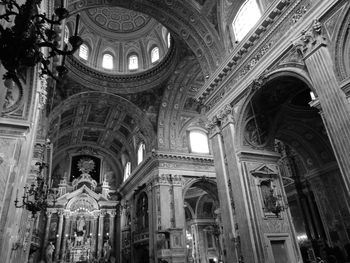 Low angle view of illuminated cathedral