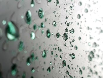 Full frame shot of wet glass window