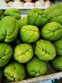 Full frame shot of green vegetables for sale in market