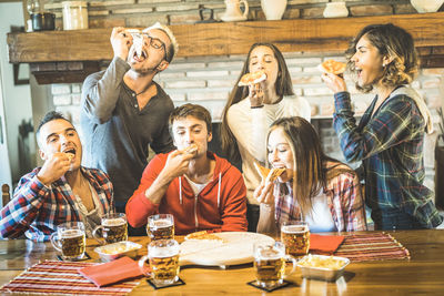 Group of people in restaurant