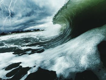 Wave on sea during storm