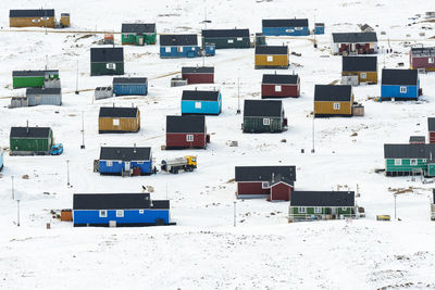 Village at remote polar landscape