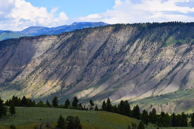 Scenic view of landscape against cloudy sky