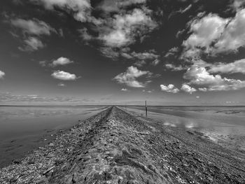 Scenic view of land against sky