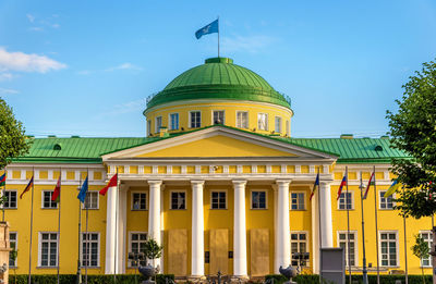 Low angle view of building against sky