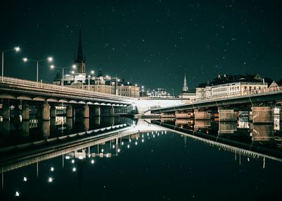 View of illuminated street light at night