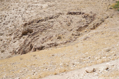 High angle view of sand dune