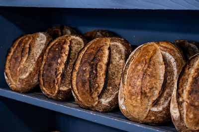Close-up of bread on display at store